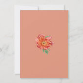 Invitation Aquarelle Peach Pink Peonies Mariage (Dos)