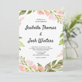 Invitation Aquarelle Peach rose Floral Russe Boho Mariage (Debout devant)