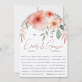 Invitation Aquarelle Peacht rose Sage Mariage vert (Devant)