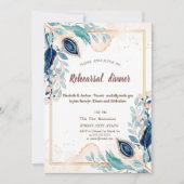 Invitation Aquarelle Peacock Dîner de répétition florale (Devant)