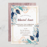 Invitation Aquarelle Peacock Dîner de répétition florale<br><div class="desc">Fleurs d'aquarelle élégantes.</div>