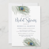 Invitation Aquarelle Peacock Fête des mariées (Devant)