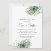 Invitation Aquarelle Peacock Fête des mariées (Devant)