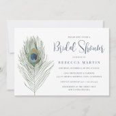 Invitation Aquarelle Peacock Fête des mariées (Devant)