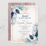 Invitation Aquarelle Peacock Fête des mariées florale<br><div class="desc">Chic faire-part de mariage floral aquarelle.</div>