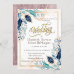 Invitation Aquarelle Peacock Floral Mariage<br><div class="desc">Chic faire-part de mariage floral aquarelle.</div>