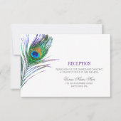 Invitation Aquarelle Peacock Plume Réception de mariage (Devant)