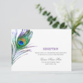 Invitation Aquarelle Peacock Plume Réception de mariage (Debout devant)