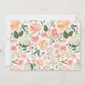 Invitation Aquarelle Pêche & Crème Fête des mariées Florale (Dos)
