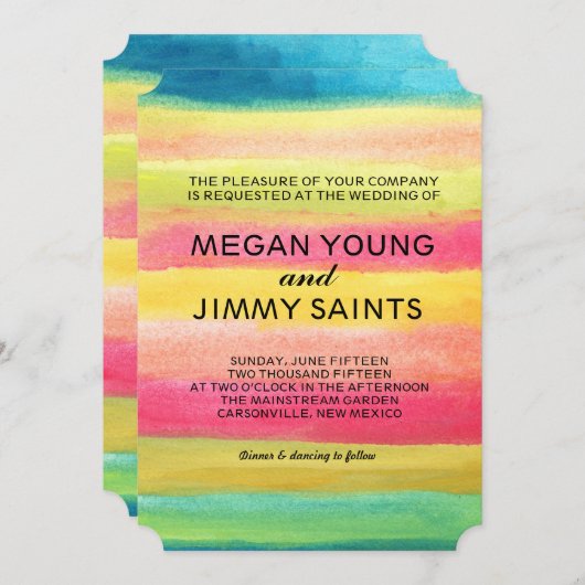 Invitation aquarelle peinte à la main (Devant / Derrière)