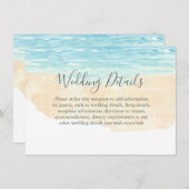 Invitation Aquarelle Peinte À La Main Beach Réception De Mari (Devant / Derrière)