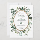 Invitation Aquarelle peinte à la main Mariage de verdure bota (Devant)