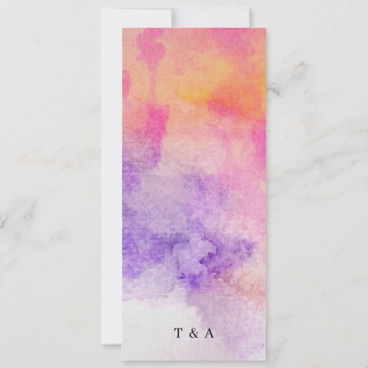 Invitation Aquarelle peinte à la main Menu couleur (Dos)