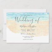 Invitation Aquarelle Peinte à la main Plage mariage invitatio (Devant)
