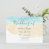 Invitation Aquarelle Peinte à la main Plage mariage invitatio (Debout devant)