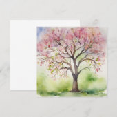 Invitation Aquarelle Peinture Arbre (Devant / Derrière)