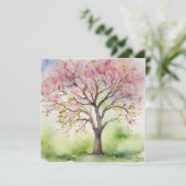 Invitation Aquarelle Peinture Arbre (Debout devant)