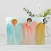 Invitation Aquarelle Peinture de 3 anges, figures ou femmes (Debout devant)