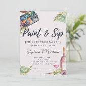 Invitation Aquarelle Peinture & Sip Art Anniversaire (Debout devant)