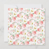 Invitation Aquarelle Peonies Floral Wreath Bridal Tea Douche (Dos)