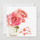Invitation Aquarelle Peonies roses Mason Jar Wedding shower (Dos)
