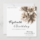 Invitation Aquarelle Peony Fleurs N'IMPORTE QUELLE fête d'ann (Devant)