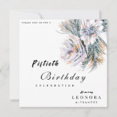 Invitation Aquarelle Peony Fleurs N'IMPORTE QUELLE fête d'ann (Devant)