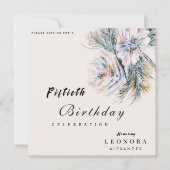 Invitation Aquarelle Peony Fleurs N'IMPORTE QUELLE fête d'ann (Devant)