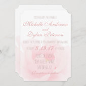 Invitation Aquarelle Peony rose clair Mariage élégant (Devant / Derrière)