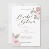 Invitation Aquarelle Peony rose Fête des mariées de fleurs fl (Devant)