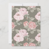 Invitation Aquarelle Peony rose Fête des mariées de fleurs fl (Dos)