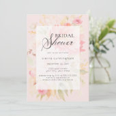 Invitation Aquarelle Peony rose Fête des mariées florale (Debout devant)