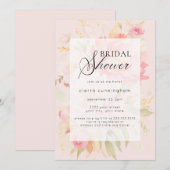 Invitation Aquarelle Peony rose Fête des mariées florale (Devant / Derrière)