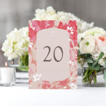 Invitation Aquarelle perdue Corail floral rose Numéro du tabl<br><div class="desc">Floraux d'aquarelle peints à la main avec des roses de corail et des rougeurs</div>