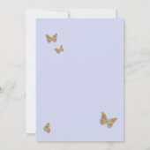 Invitation Aquarelle Périwinkle Bleu Papillon Quinceañera (Dos)