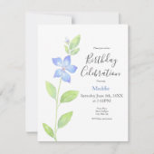 Invitation Aquarelle Périwinkle (Vinca) (Devant)