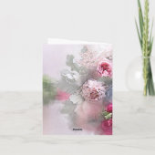 Invitation Aquarelle personnalisée Art Rose Fleurs Floral Mod (Dos)