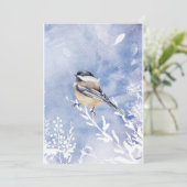 Invitation Aquarelle personnalisée Chickadee Oiseau Faune Art (Debout devant)