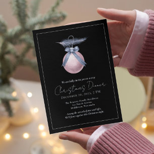 Invitation Aquarelle personnalisée Dîner de Noël élégant