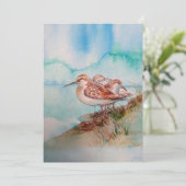 Invitation Aquarelle personnalisée Sandpipers Plage Oiseau Ar (Debout devant)