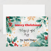 Invitation Aquarelle personnalisée « Tidings of Comfort & Joy (Devant / Derrière)