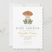 Invitation Aquarelle Petit Baby shower de champignon Invitati (Devant)