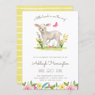 Invitation Aquarelle petit baby shower de pré de ressort