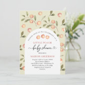 Invitation Aquarelle Petit Baby shower Peach InvInvitation (Debout devant)