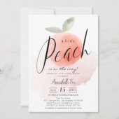 Invitation Aquarelle Petit Baby shower rose Peach (Devant)