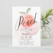 Invitation Aquarelle Petit Baby shower rose Peach (Debout devant)