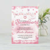 Invitation Aquarelle Petit Baby shower Saint-Valentin (Debout devant)