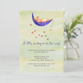 Invitation Aquarelle petit bébé sur le chemin baby shower (Debout devant)