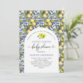 Invitation Aquarelle Petit Citron Baby shower (Debout devant)