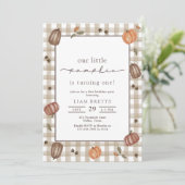 Invitation Aquarelle Petit Citrouille Premier anniversaire (Debout devant)